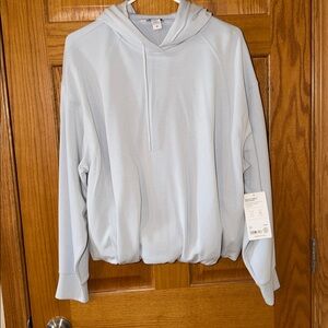 Athleta Seasoft Bubble Hem Hoodie - Soft Blue